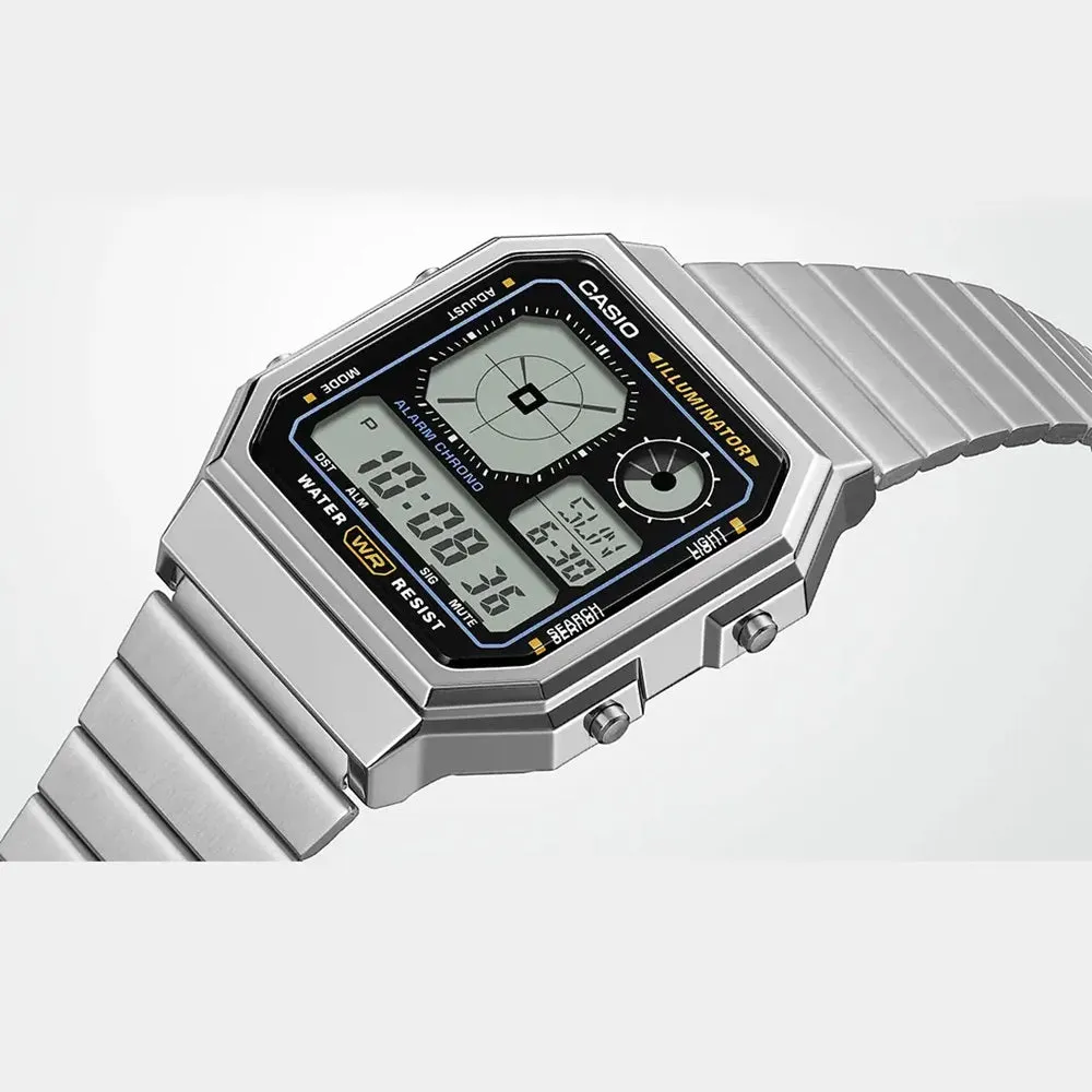 Casio Vintage Collection Analogue Digital Watch Silver A130WE-1AEF