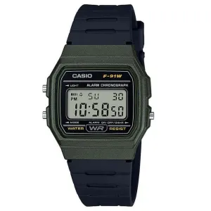 Casio Vintage Collection Digital Watch Green Case F-91WM-3AEF