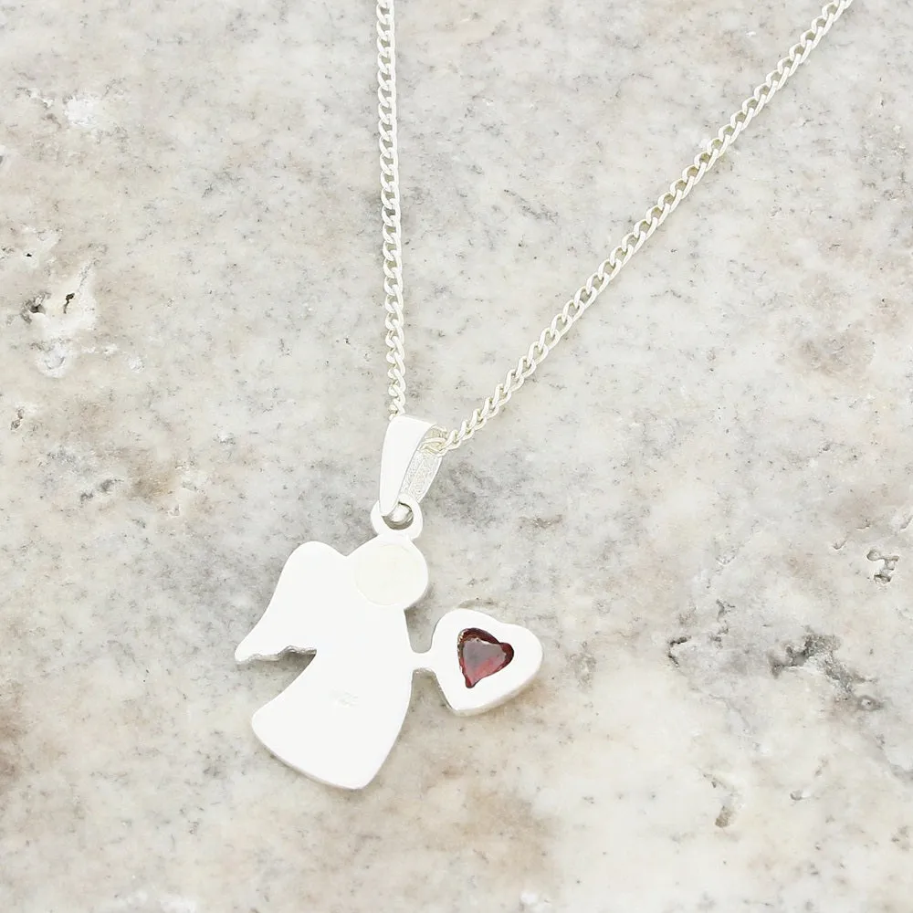 Childrens Sterling Silver January Birthstone Necklace NC1017/2A