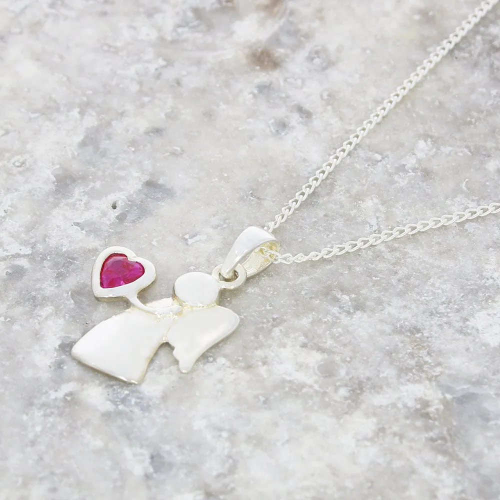 Childrens Sterling Silver July Birthstone Necklace NC1017/2G