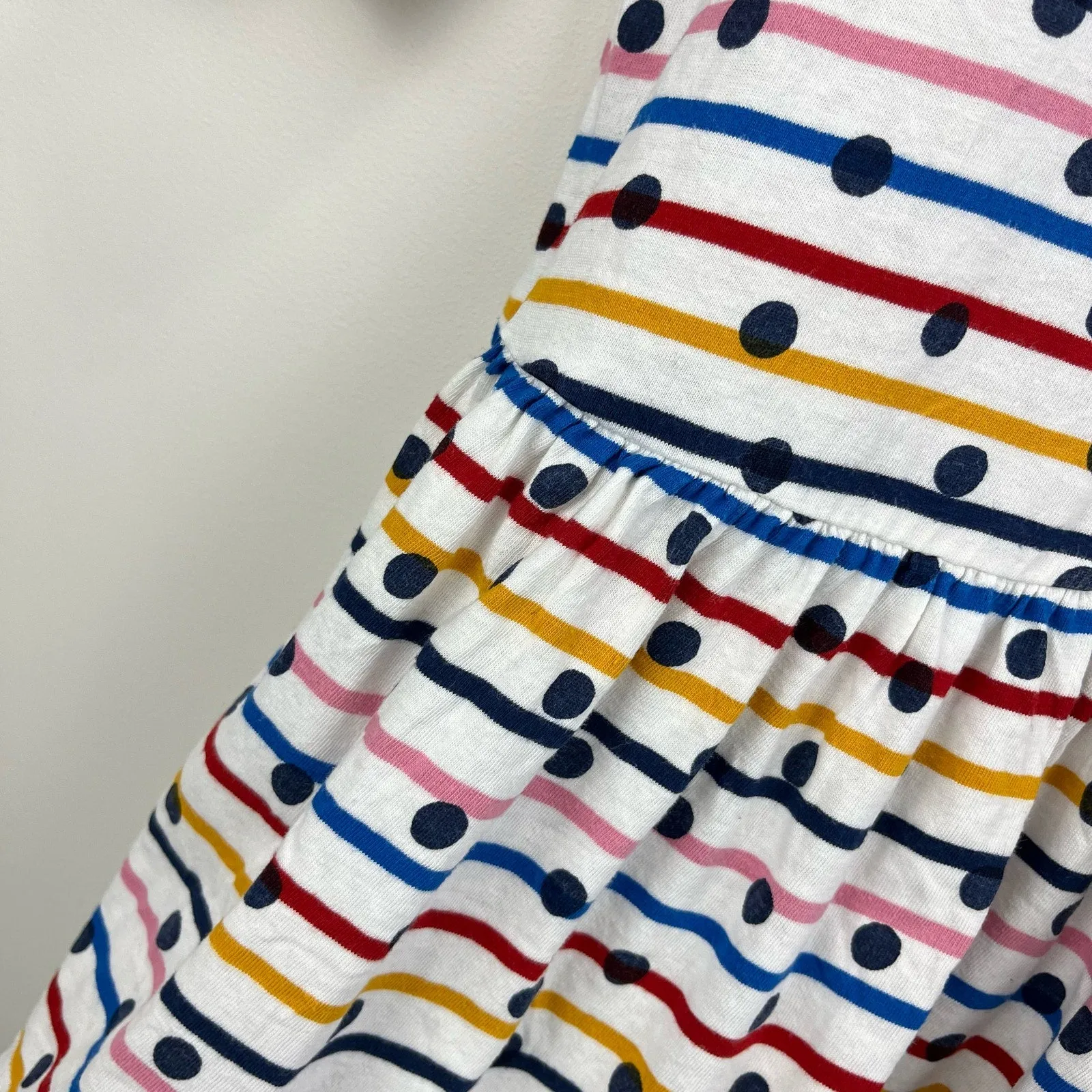 Clearance Price Mini Boden Polka Dot Rainbow Stripe Dress 6-7  Last Chance!