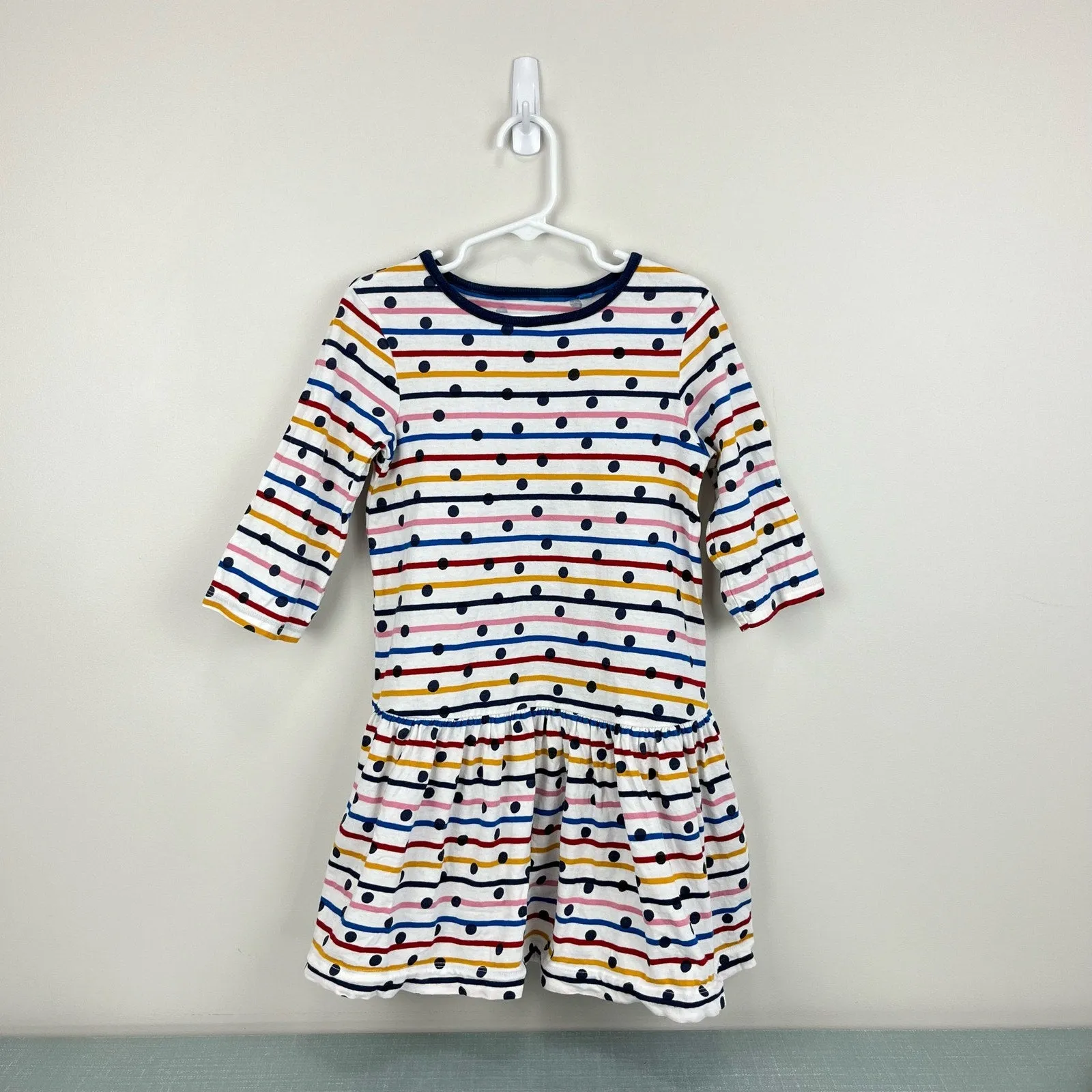 Clearance Price Mini Boden Polka Dot Rainbow Stripe Dress 6-7  Last Chance!