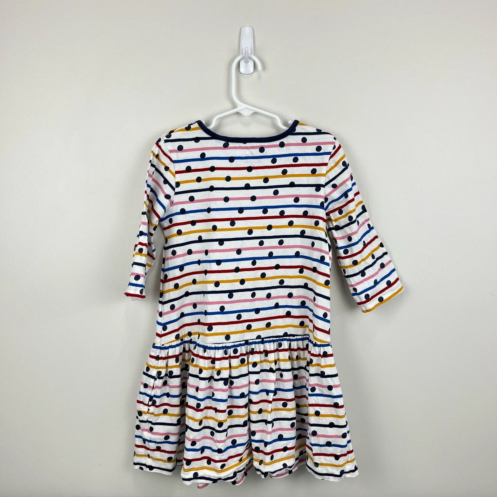 Clearance Price Mini Boden Polka Dot Rainbow Stripe Dress 6-7  Last Chance!