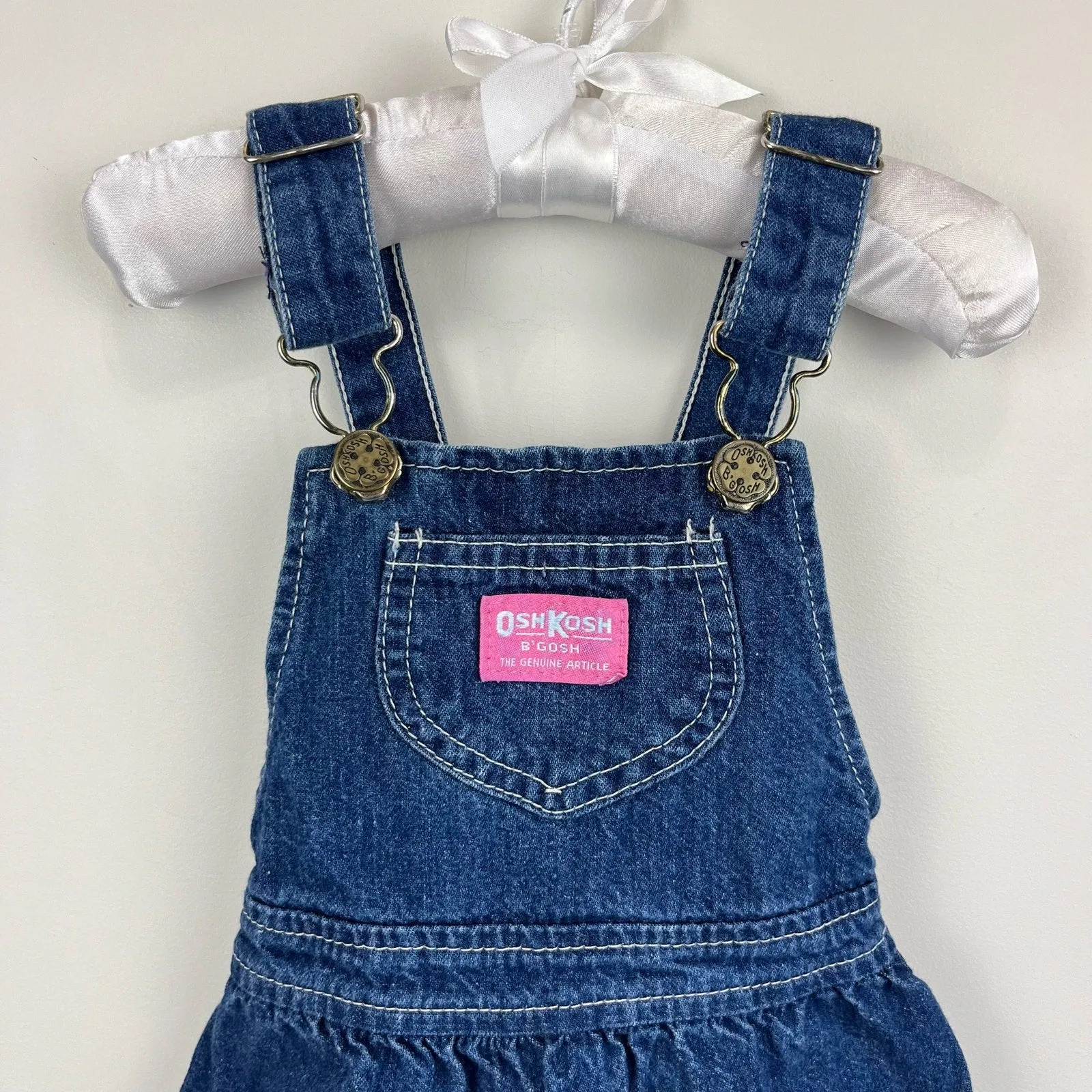 Clearance Price Vintage OshKosh B'gosh Denim Jumper Dress 24 Months USA  Going Fast!