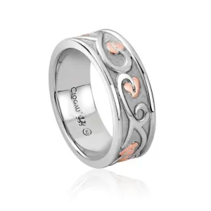 Clogau Silver and Rose Tree of Life Band Ring 3STOL0624
