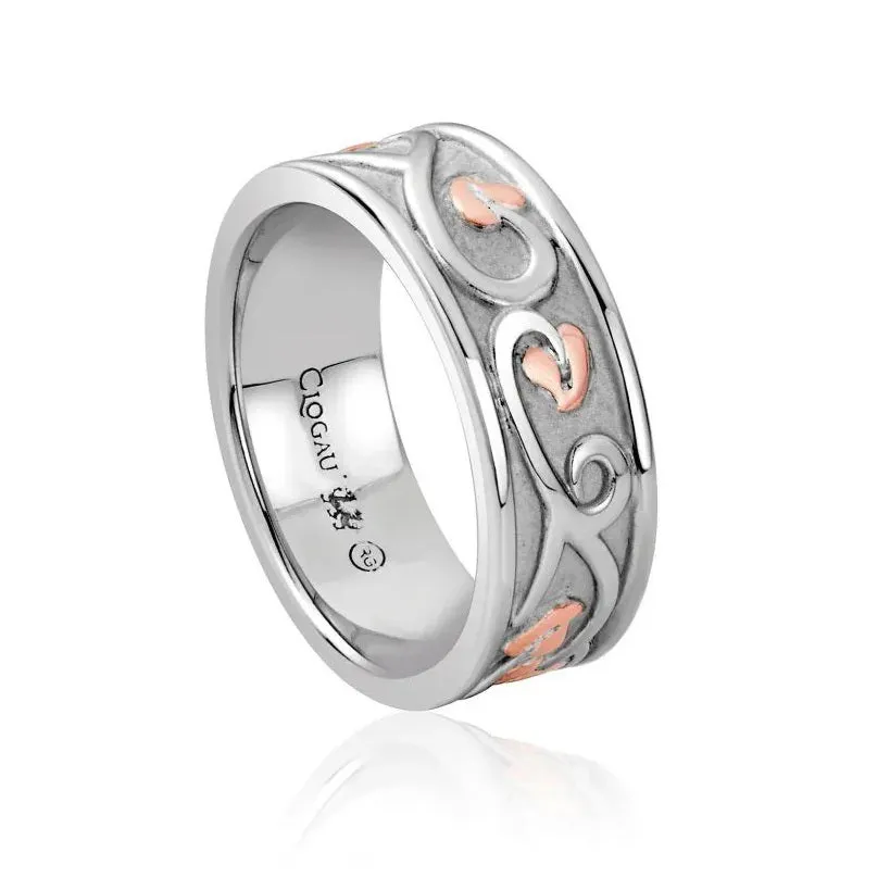 Clogau Silver and Rose Tree of Life Band Ring 3STOL0624