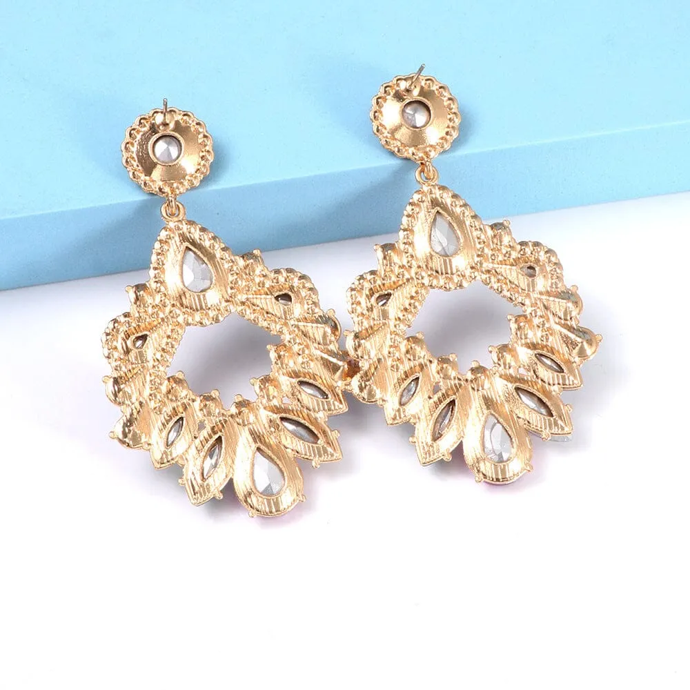 COLORFUL CRYSTAL CHANDELIER DROP EARRINGS Gloria Lanvin