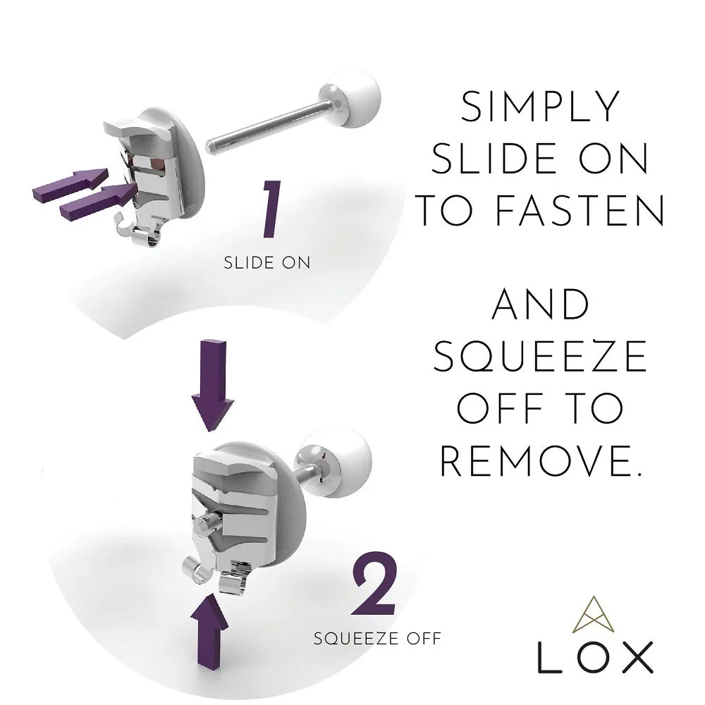 Connoisseurs Lox Silver Tone Earring Backs LOX 2SE