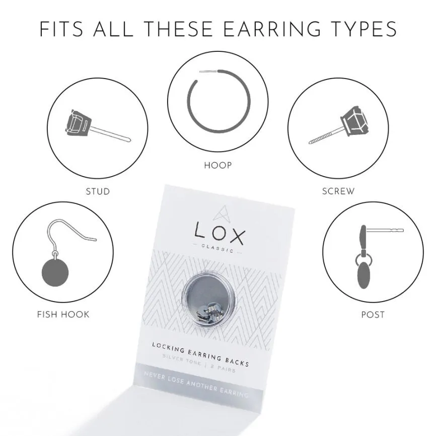 Connoisseurs Lox Silver Tone Earring Backs LOX 2SE