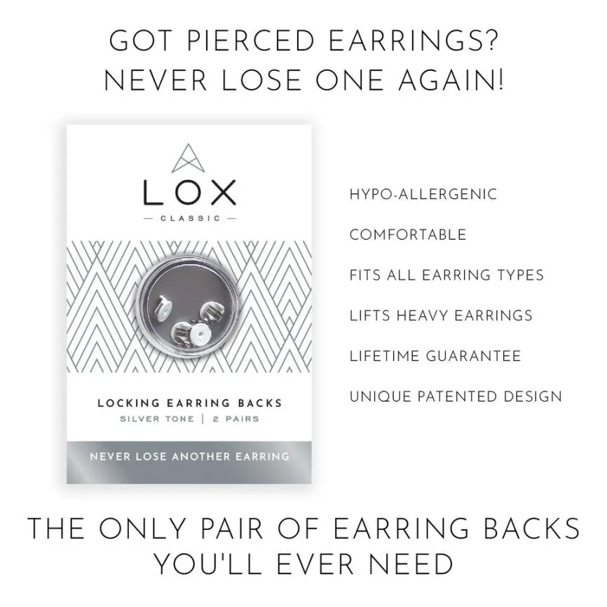 Connoisseurs Lox Silver Tone Earring Backs LOX 2SE