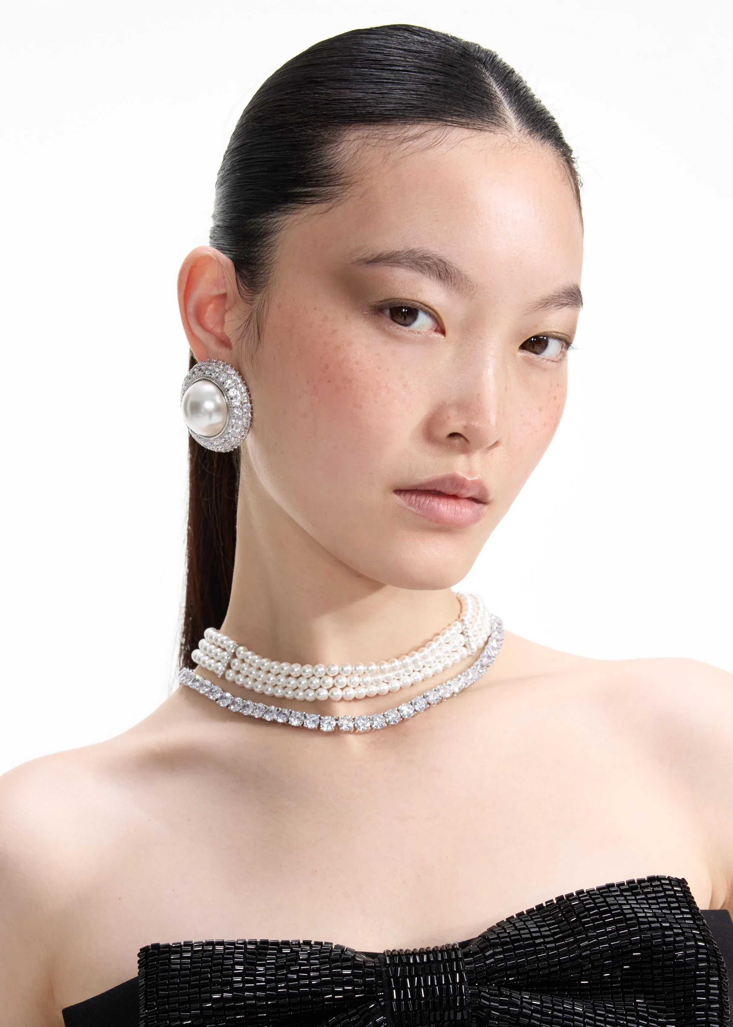 Crystal Pearl Earrings Self Portrait