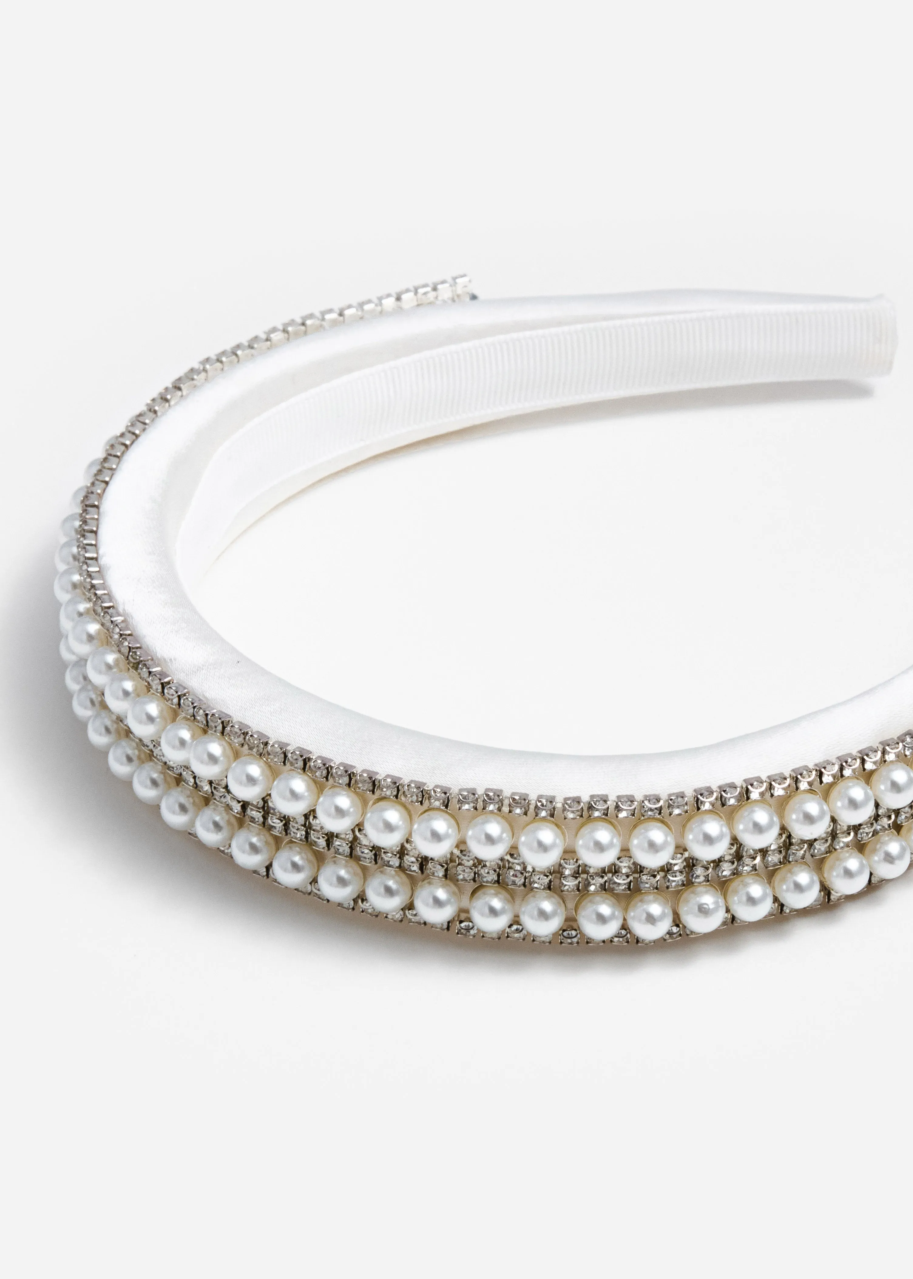 Crystal Pearl Satin Headband Self Portrait