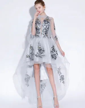 Customer Favorite Embroidered High-low Formal Dress - L in Clearance  Dont Miss Out!