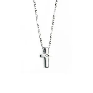 D for Diamond Sterling Silver Childrens Cross and Chain P800