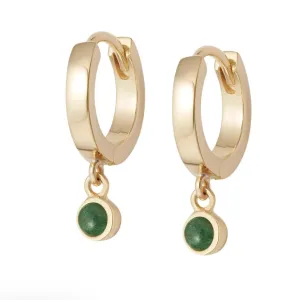 Daisy London AVENTURINE HEALING HUGGIE HOOPS HE3001_GP