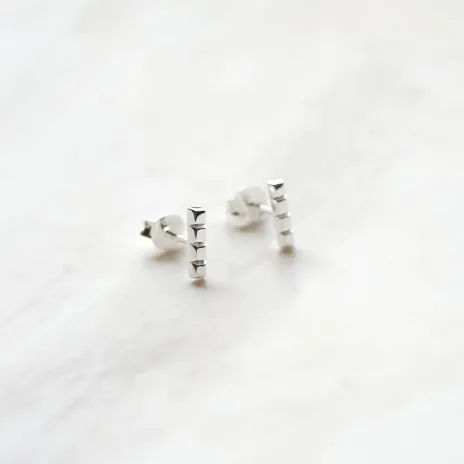 Daisy London CUBE STRIP STUD EARRINGS Sterling Silver  ST04_SLV