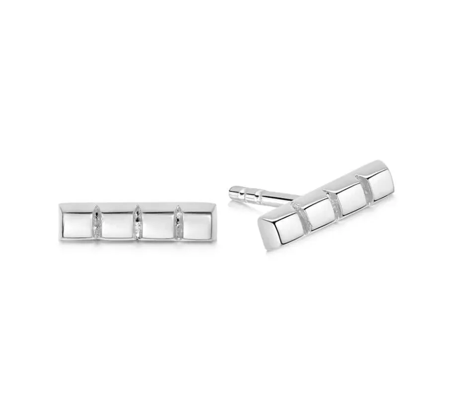 Daisy London CUBE STRIP STUD EARRINGS Sterling Silver  ST04_SLV