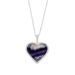 Derbyshire Blue John Heart Pendant And Chain