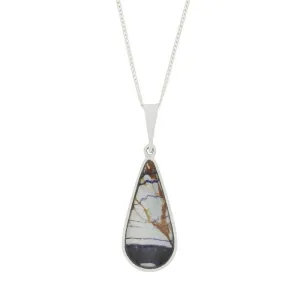 Derbyshire Blue John Slim Pear Shape Reversible Pendant And Chain