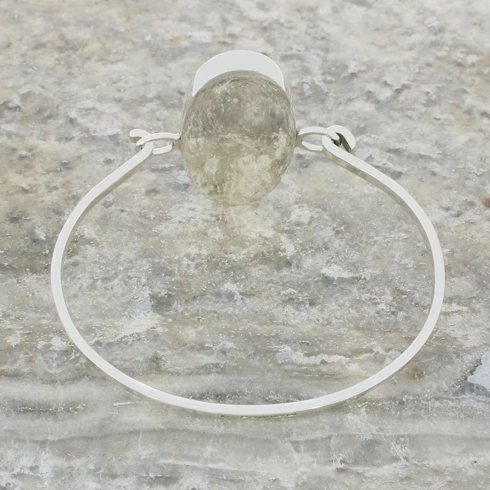 Derbyshire Blue John Sterling Silver Large Oval Bangle