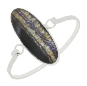 Derbyshire Blue John Sterling Silver Large Oval Bangle
