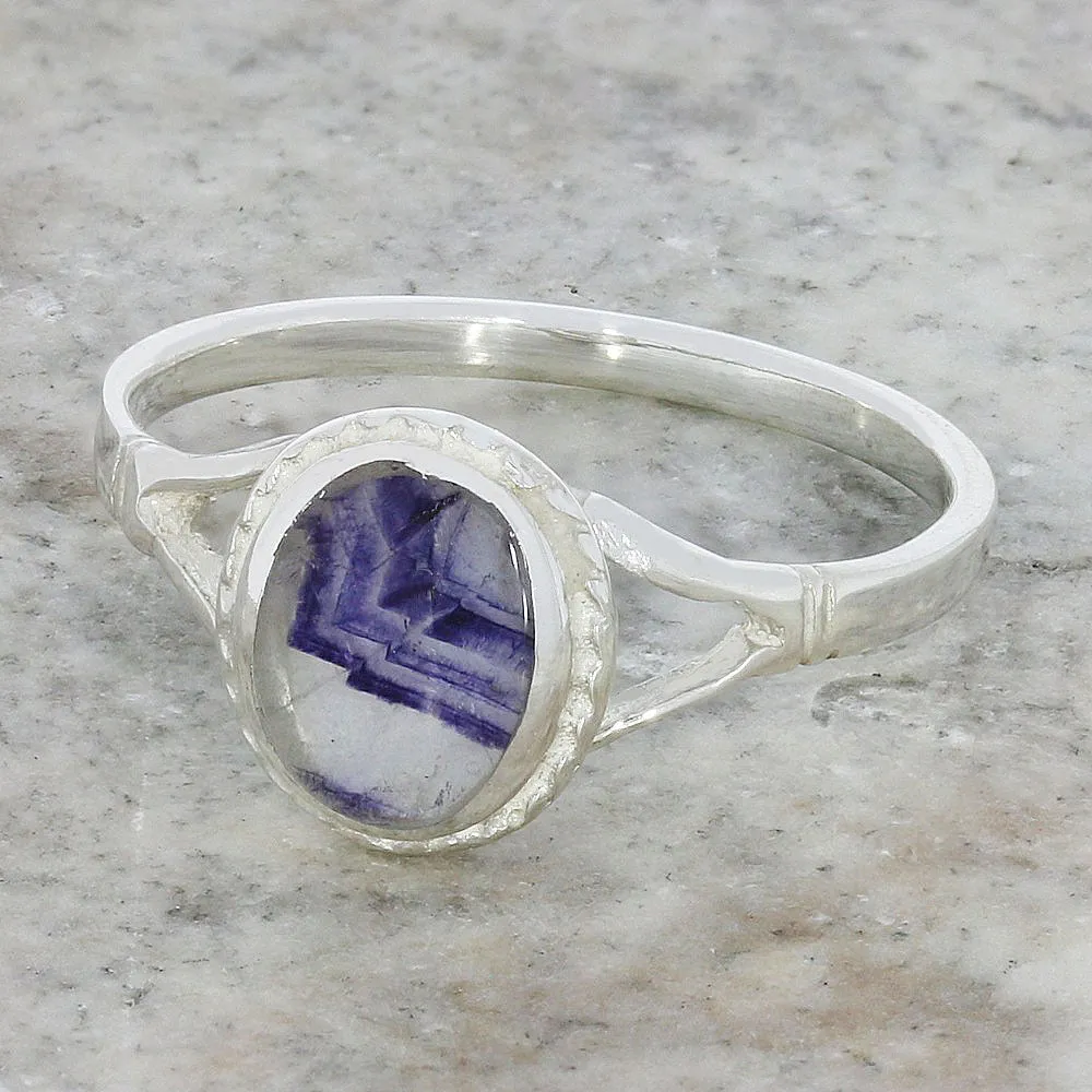 Derbyshire Blue John Sterling Silver Ring