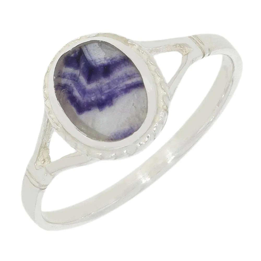 Derbyshire Blue John Sterling Silver Ring