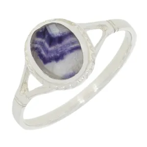 Derbyshire Blue John Sterling Silver Ring