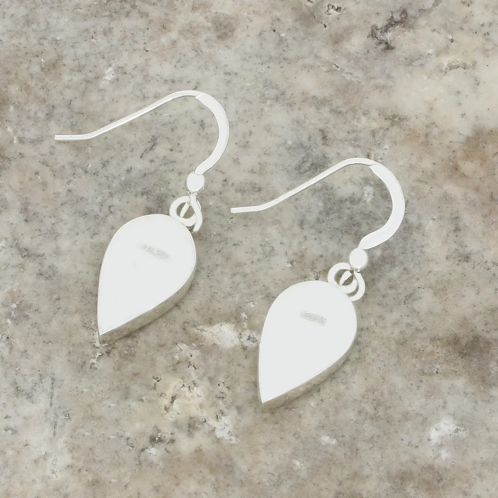 Derbyshire Blue John Sterling Silver Teardrop Drop Earrings