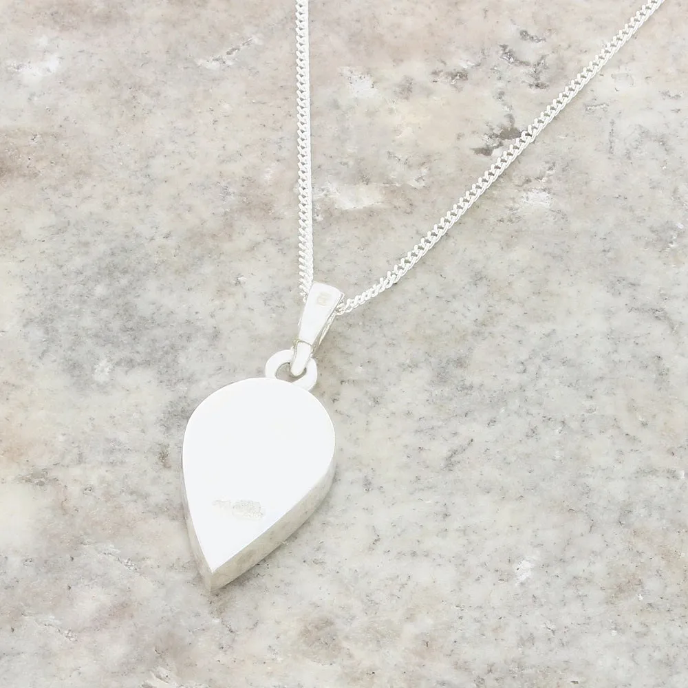 Derbyshire Blue John Teardrop Shape Pendant and Chain
