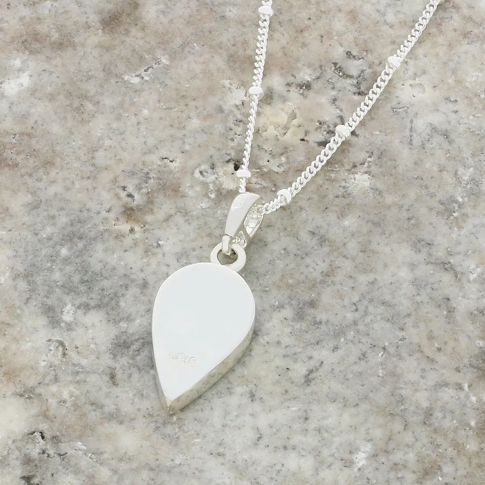 Derbyshire Blue John Teardrop Shape Pendant And Chain