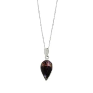 Derbyshire Blue John Teardrop Shape Pendant And Chain