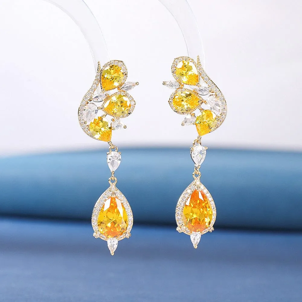 DIAMOND BUTTERFLY TOPAZ EARRINGS Gloria Lanvin