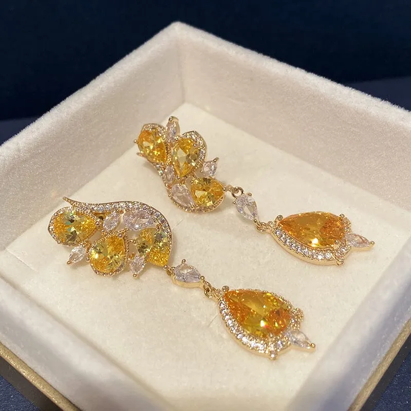 DIAMOND BUTTERFLY TOPAZ EARRINGS Gloria Lanvin