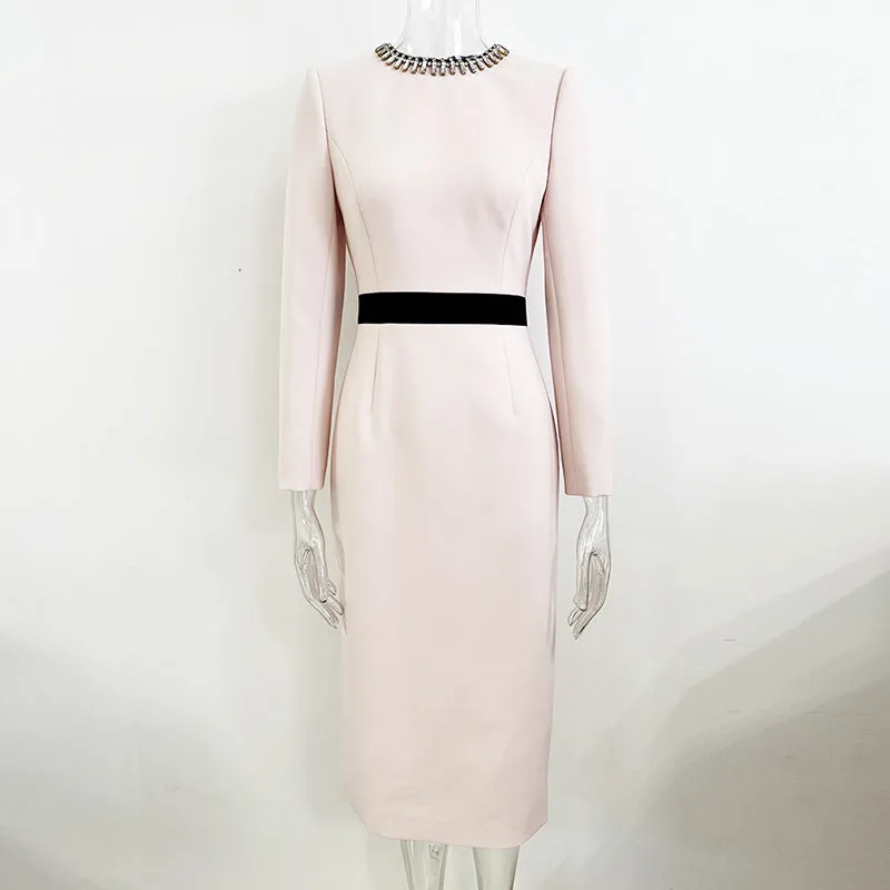 diamond-embellished sheath maxi dress in pink Gloria Lanvin
