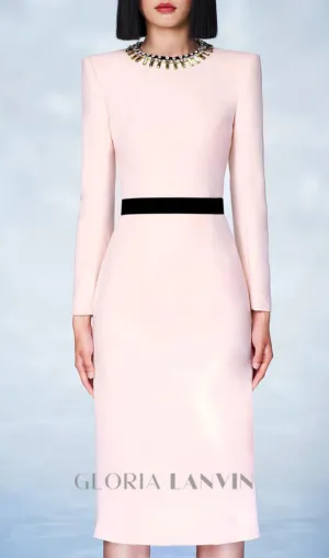 diamond-embellished sheath maxi dress in pink Gloria Lanvin