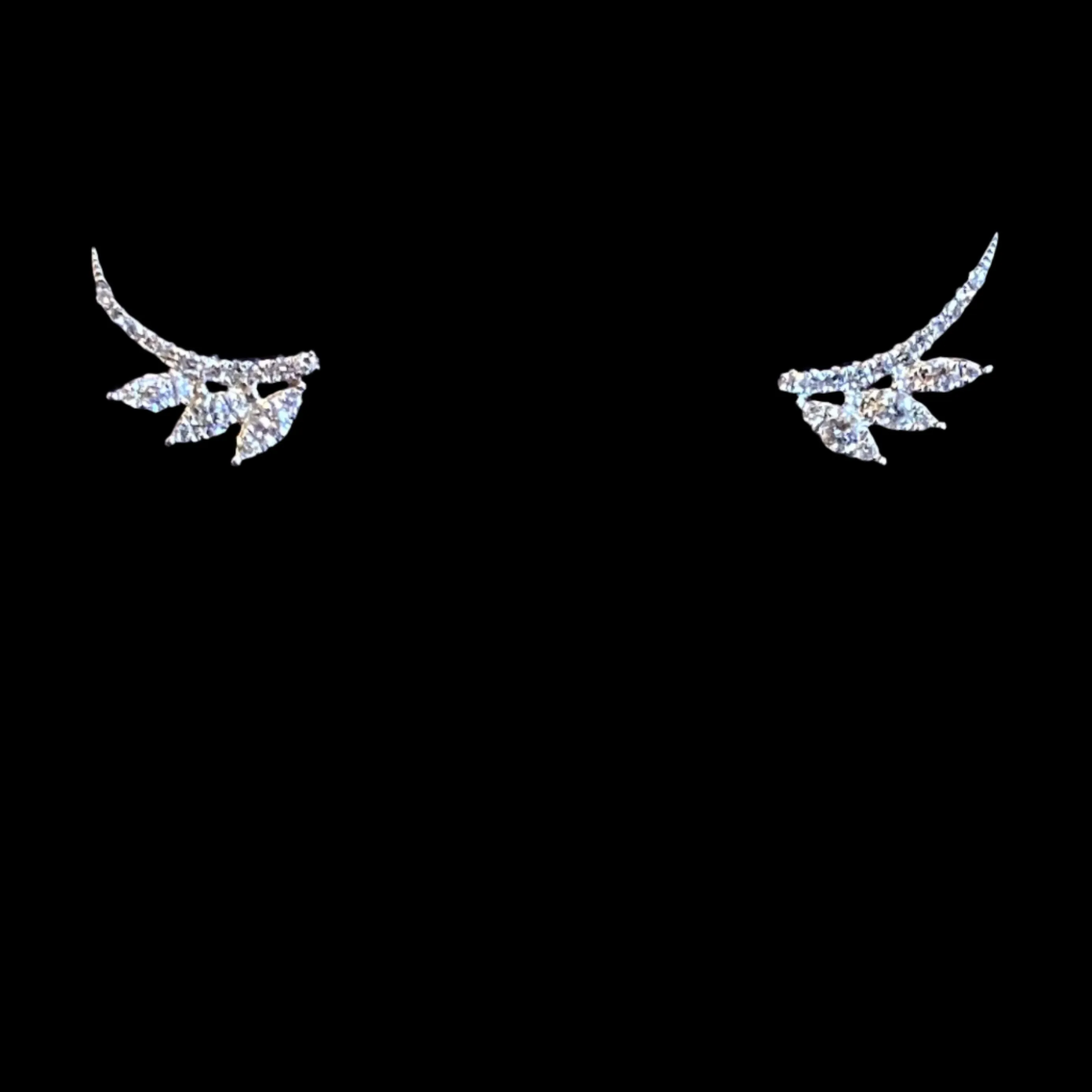 Diamond Wing Climber Earrings
