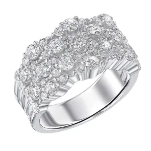 Diamonfire Sterling Silver Cubic Zirconia Statement Ring R3873 Size O