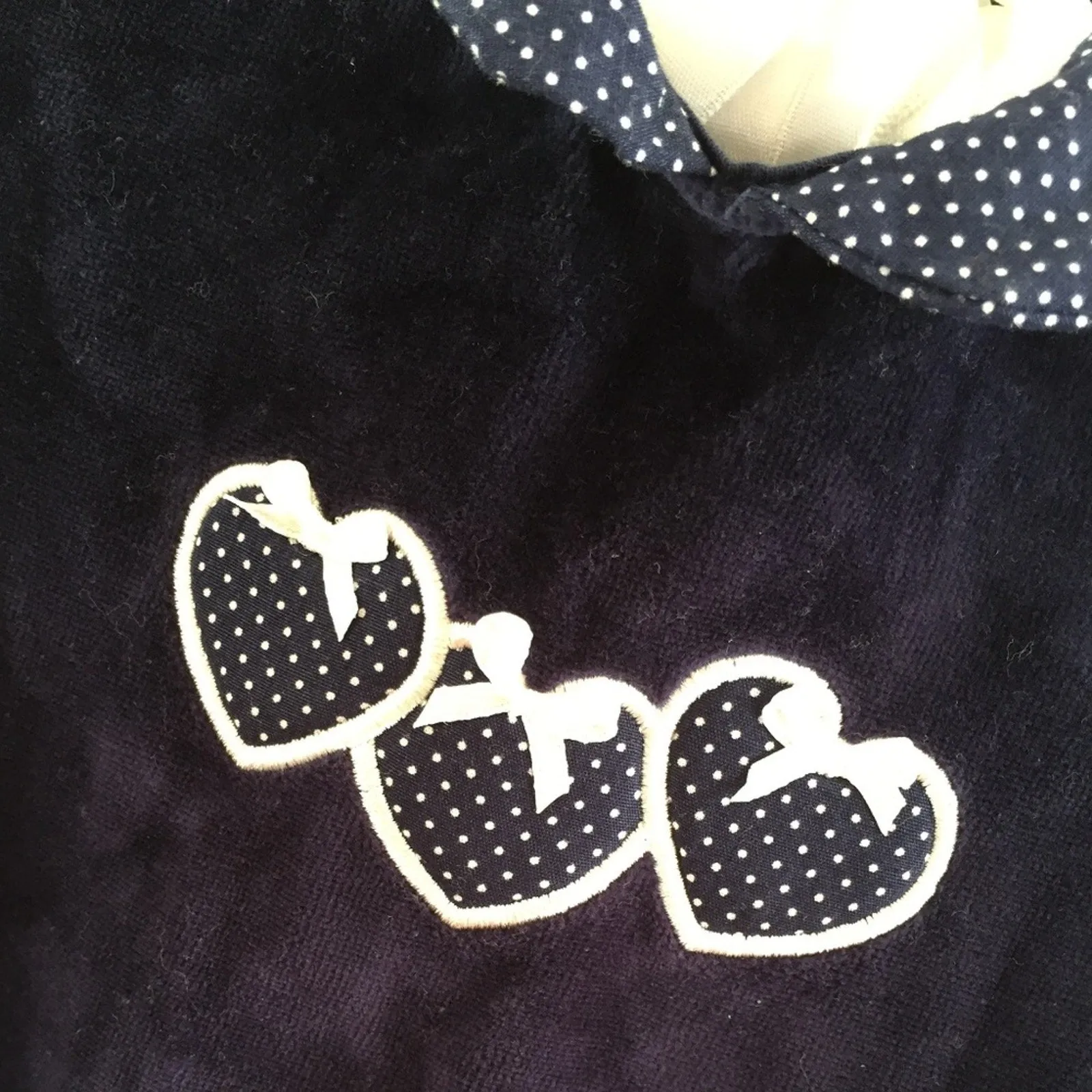 Doorbuster P&P Piccino Piccina Navy Velour Heart Footie 6 Months  Limited Availability!