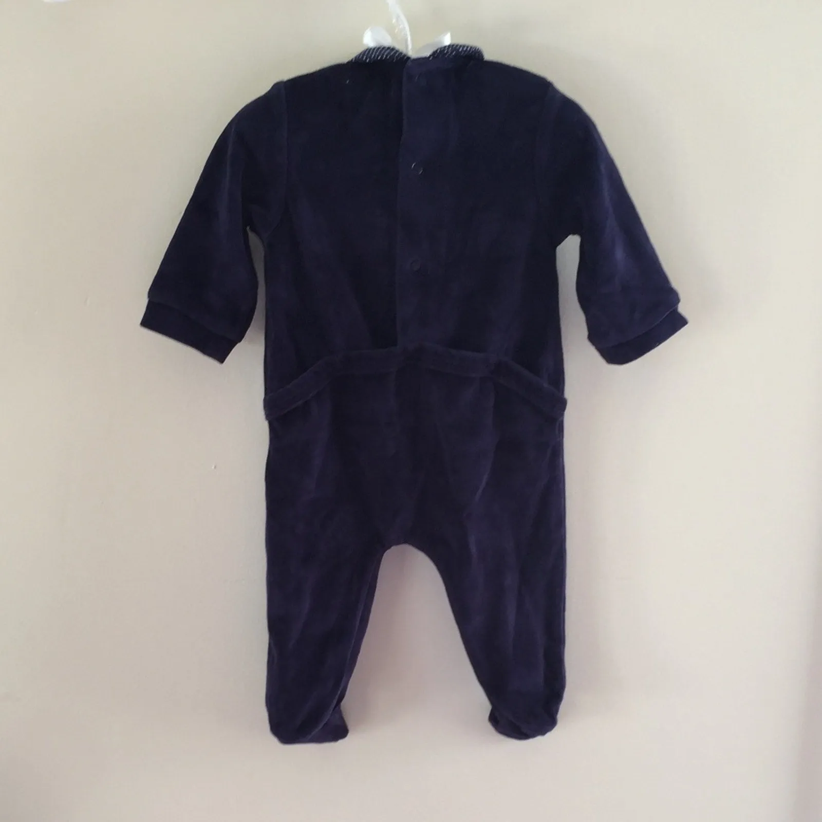 Doorbuster P&P Piccino Piccina Navy Velour Heart Footie 6 Months  Limited Availability!