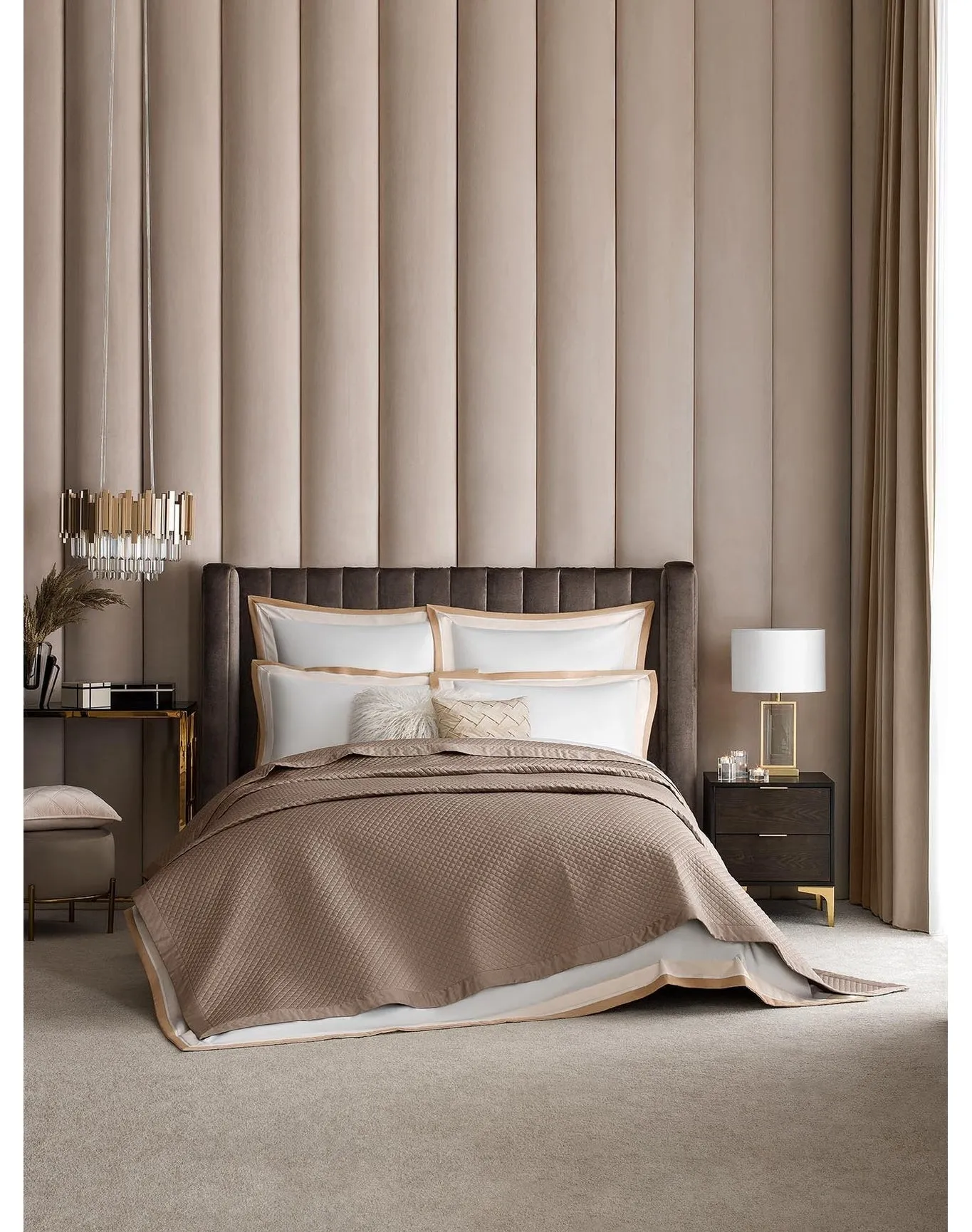 Dorian Quilted Cotton Comforter | Beige TOGAS