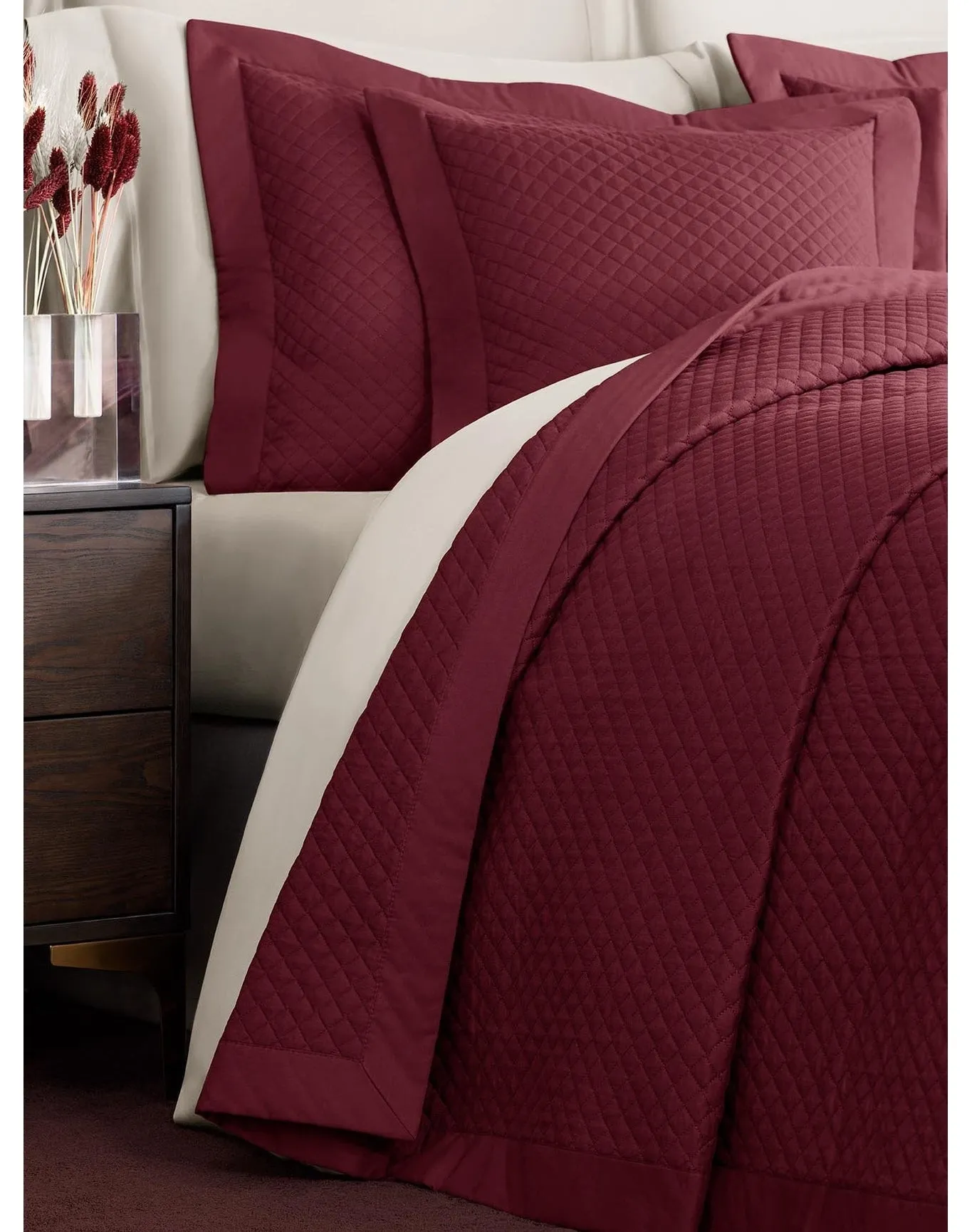 Dorian Royal Quilted Cotton Comforter | Bordeaux TOGAS