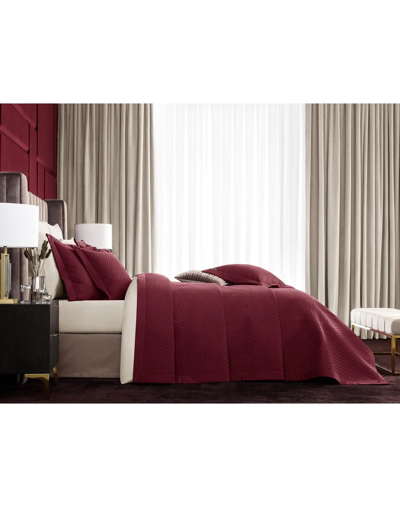 Dorian Royal Quilted Cotton Comforter | Bordeaux TOGAS