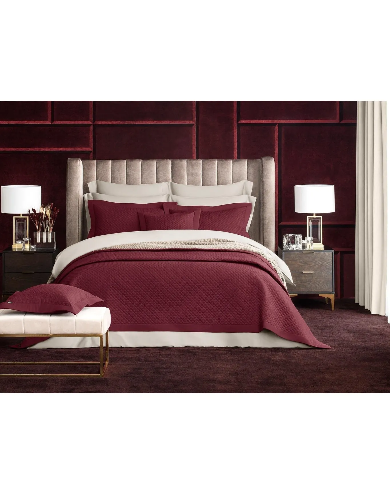 Dorian Royal Quilted Cotton Comforter | Bordeaux TOGAS