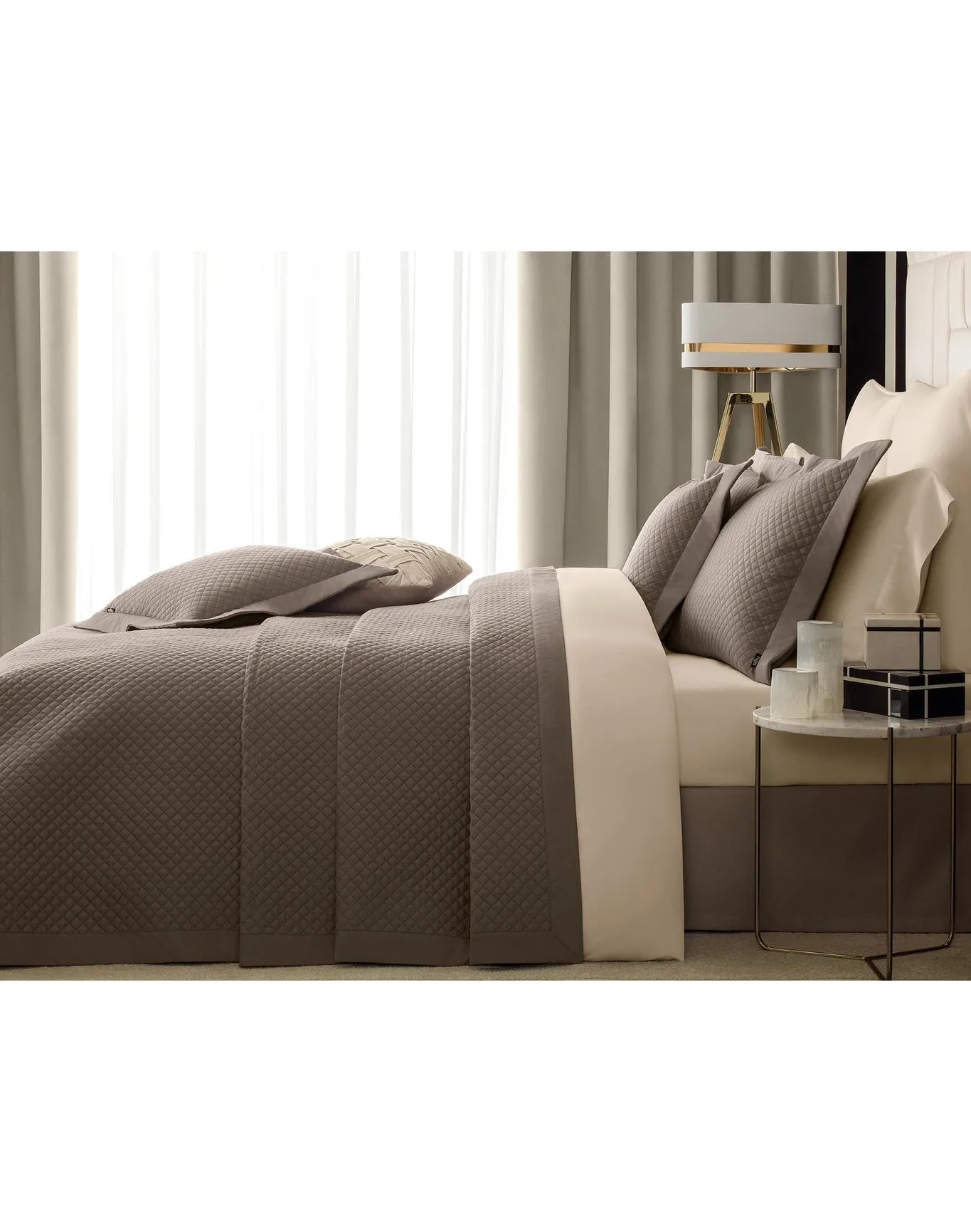 Dorian-Royal Quilted Cotton Comforter | Brown TOGAS