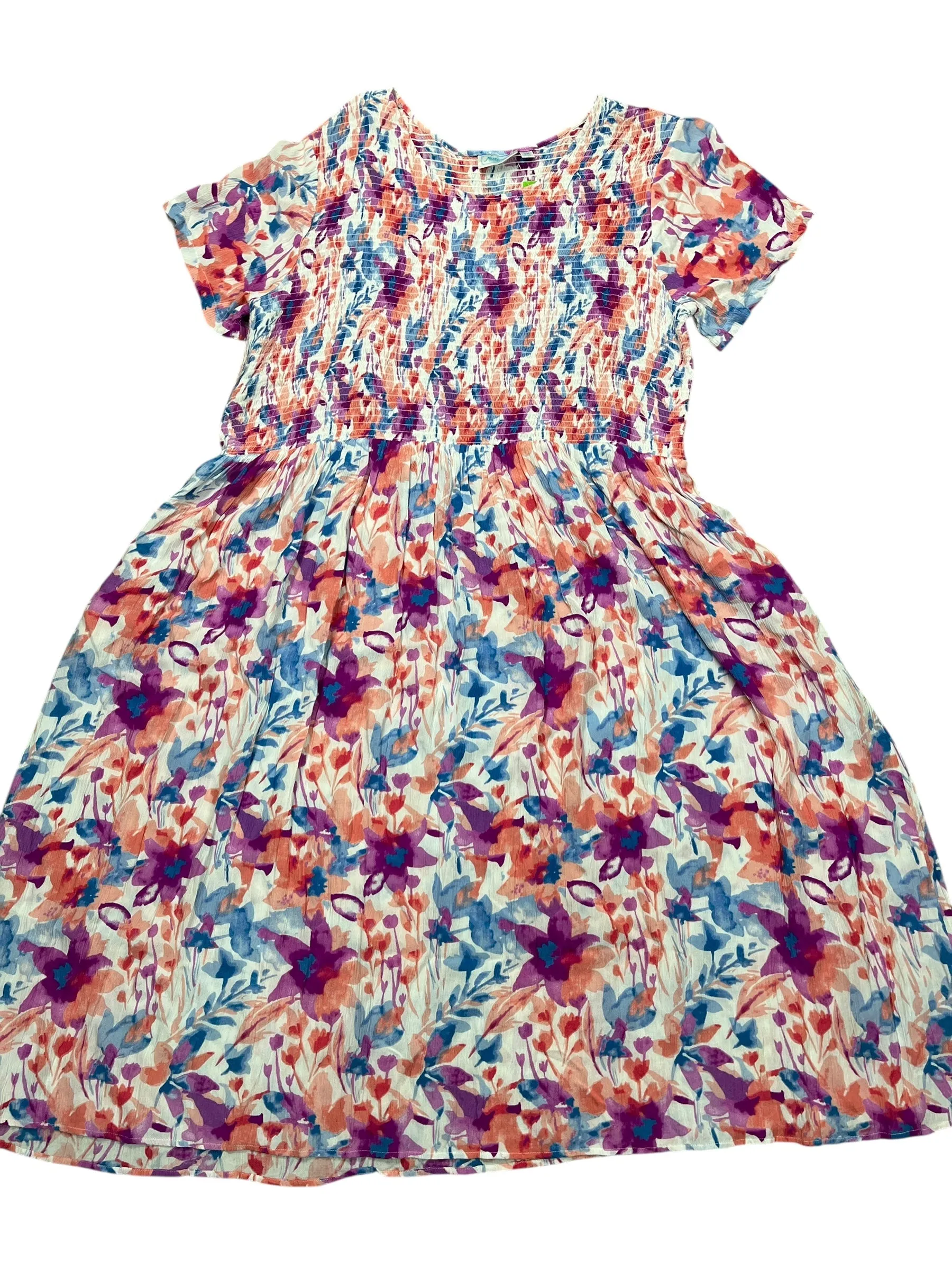 Dress Casual Midi By Clothes Mentor In Pink & Purple, Size:2X