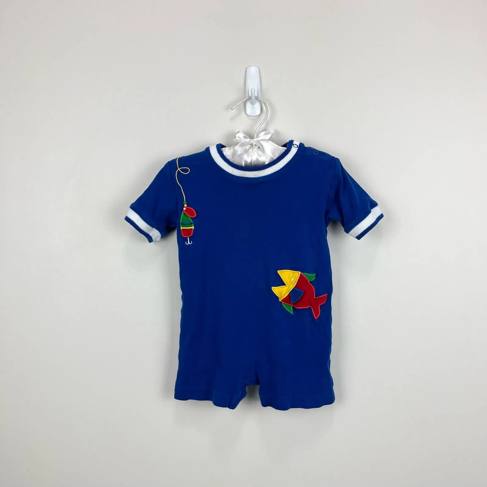 Editors Choice Florence Eiseman Applique Fishing Shortall Romper 12 Months  Dont Miss Out!