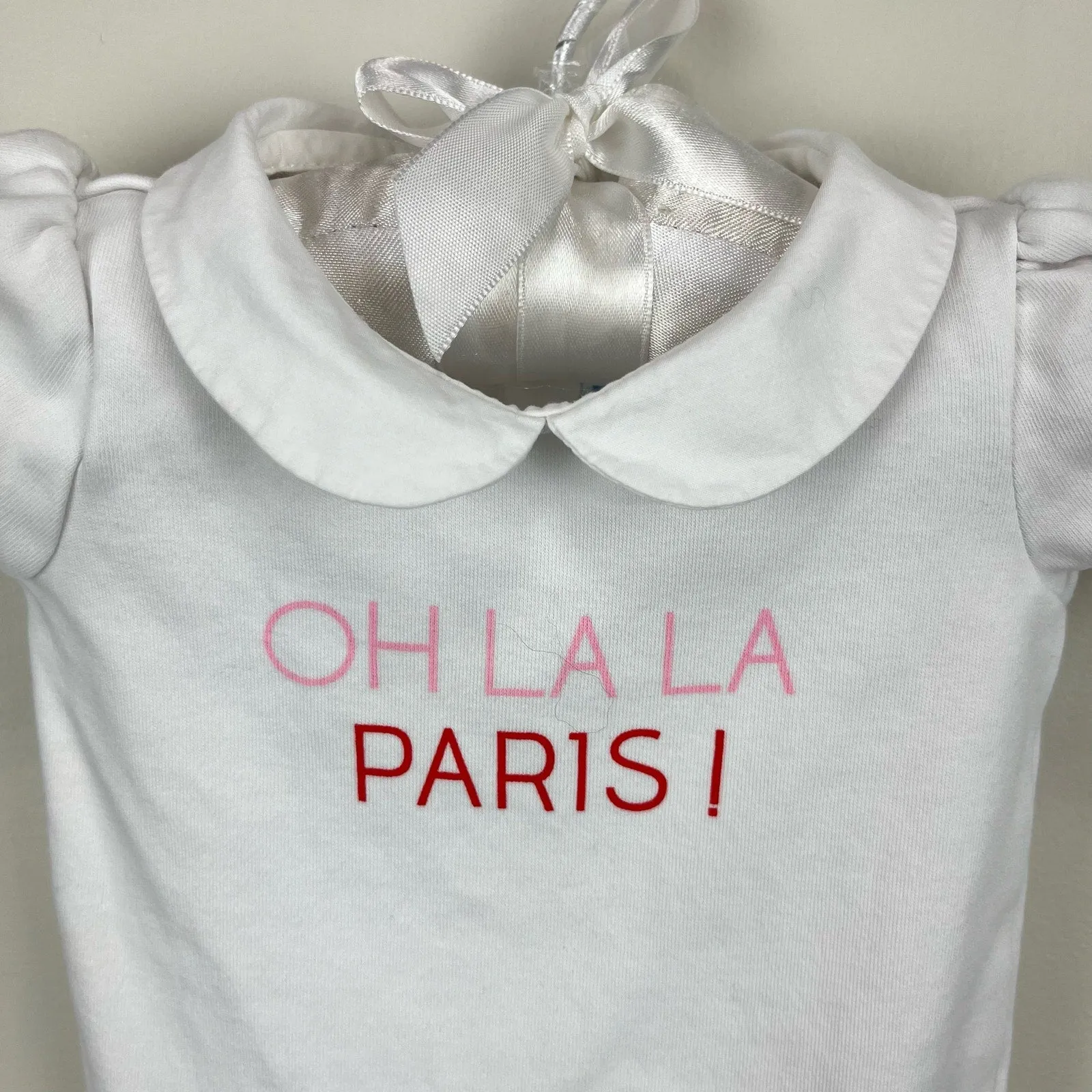 Editors Choice Jacadi Oh La La Paris! White Bodysuit 1 Month  Limited Availability!