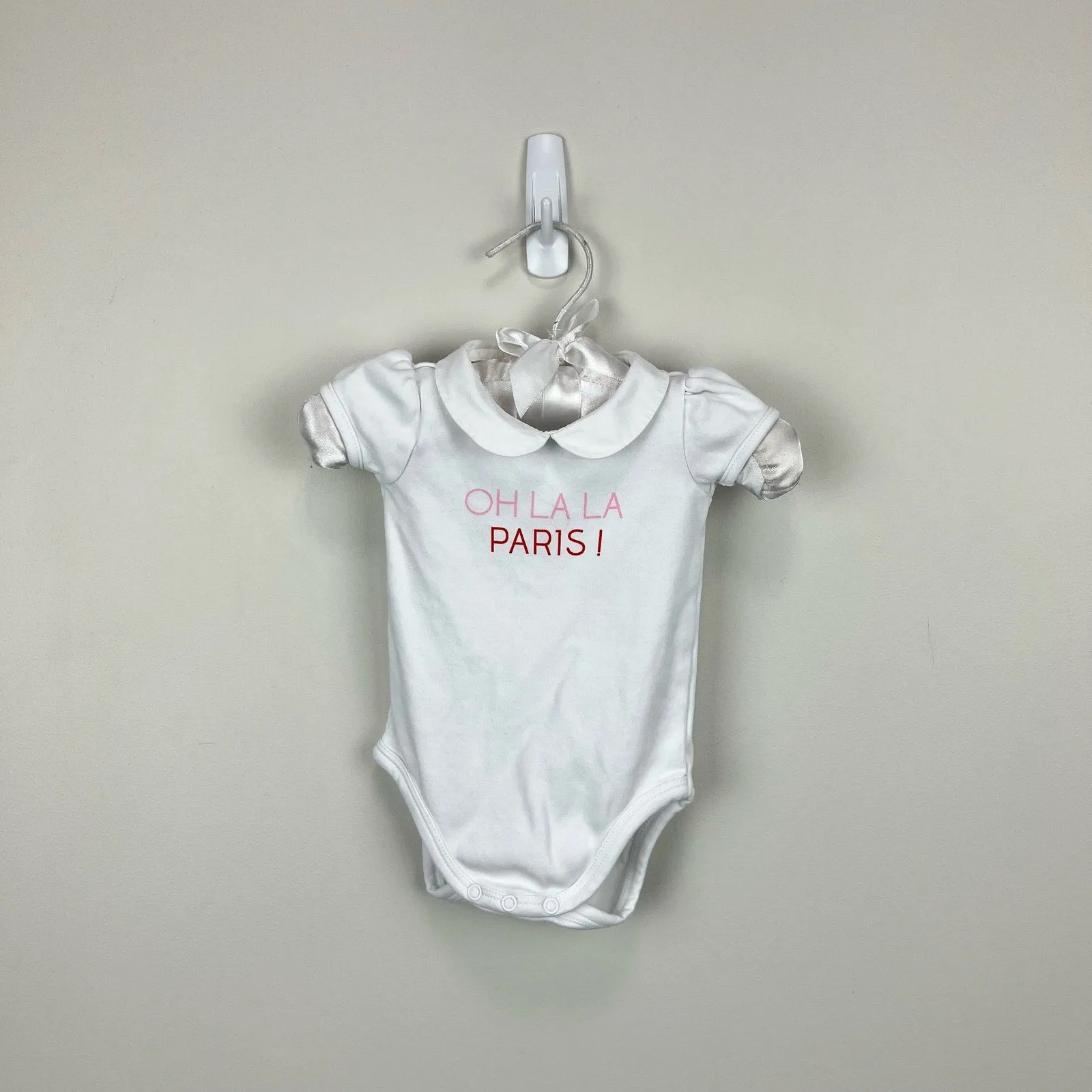 Editors Choice Jacadi Oh La La Paris! White Bodysuit 1 Month  Limited Availability!
