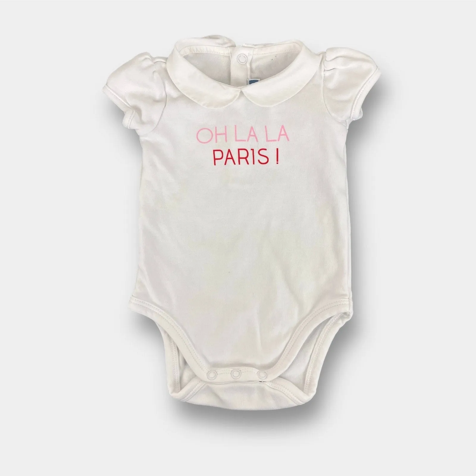 Editors Choice Jacadi Oh La La Paris! White Bodysuit 1 Month  Limited Availability!